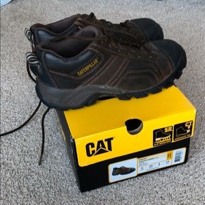 Caterpillar dark brown safety shoes